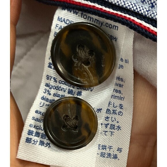 Tommy Hilfiger Men Khaki Red Chino Shorts Size 42 Pocket Stretch Comfort N1 - Picture 12 of 12